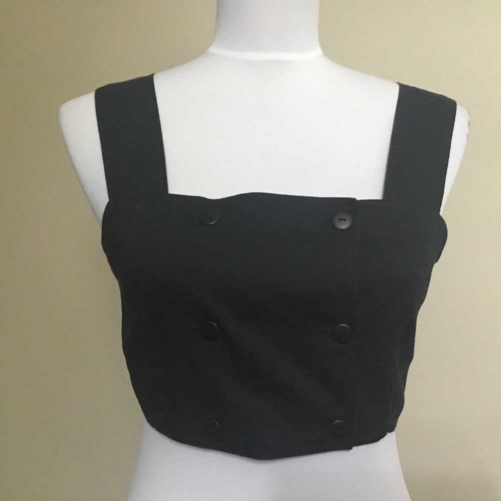 Vintage 80s FORENZA black cotton crop top S M